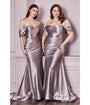 Cinderella Divine  Mink Satin Fitted Bridesmaid Gown