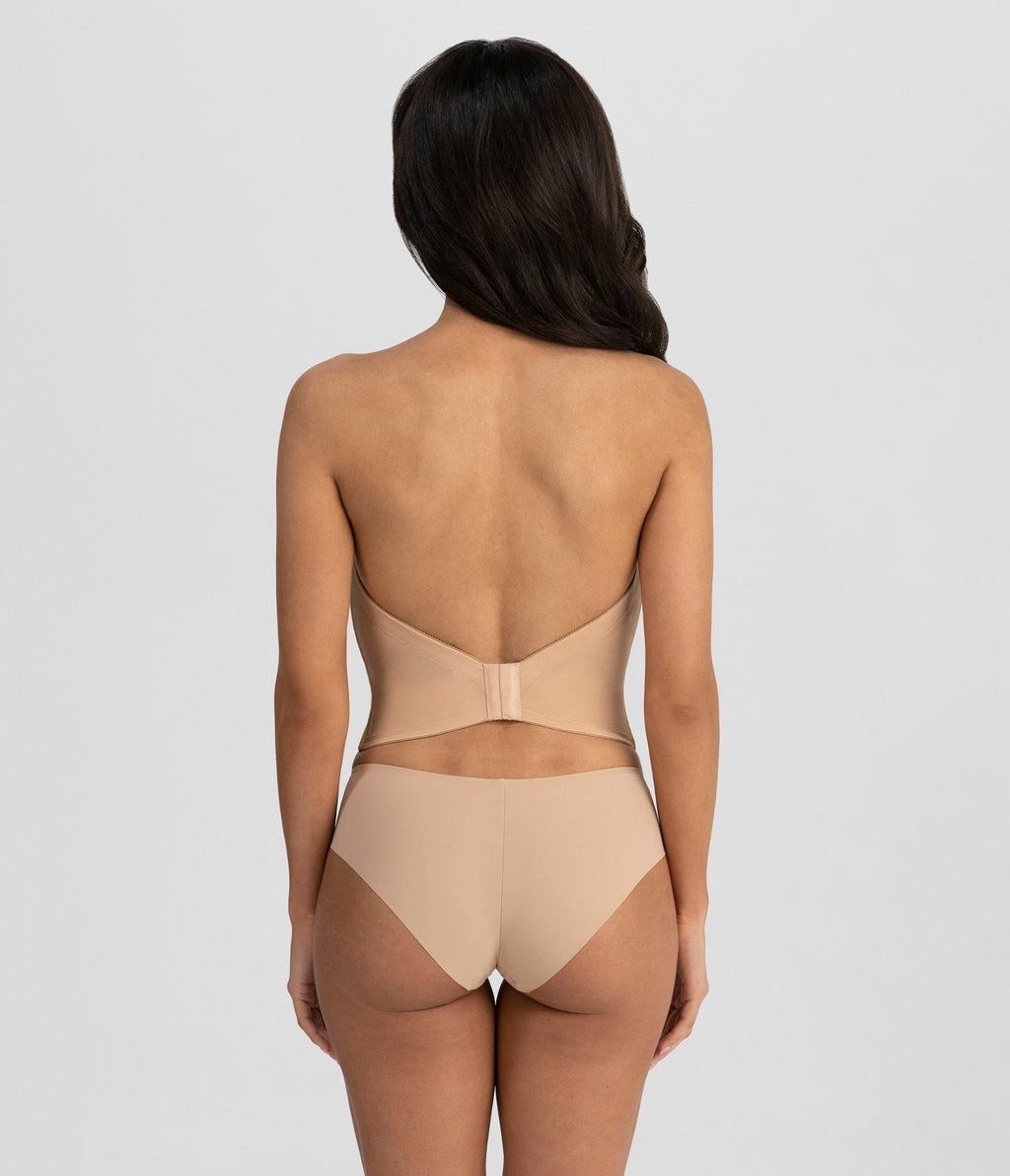 Mocha V-Wire Backless Strapless Valerie Bridal Bra - Unique Vintage - Womens, ACCESSORIES, LINGERIE