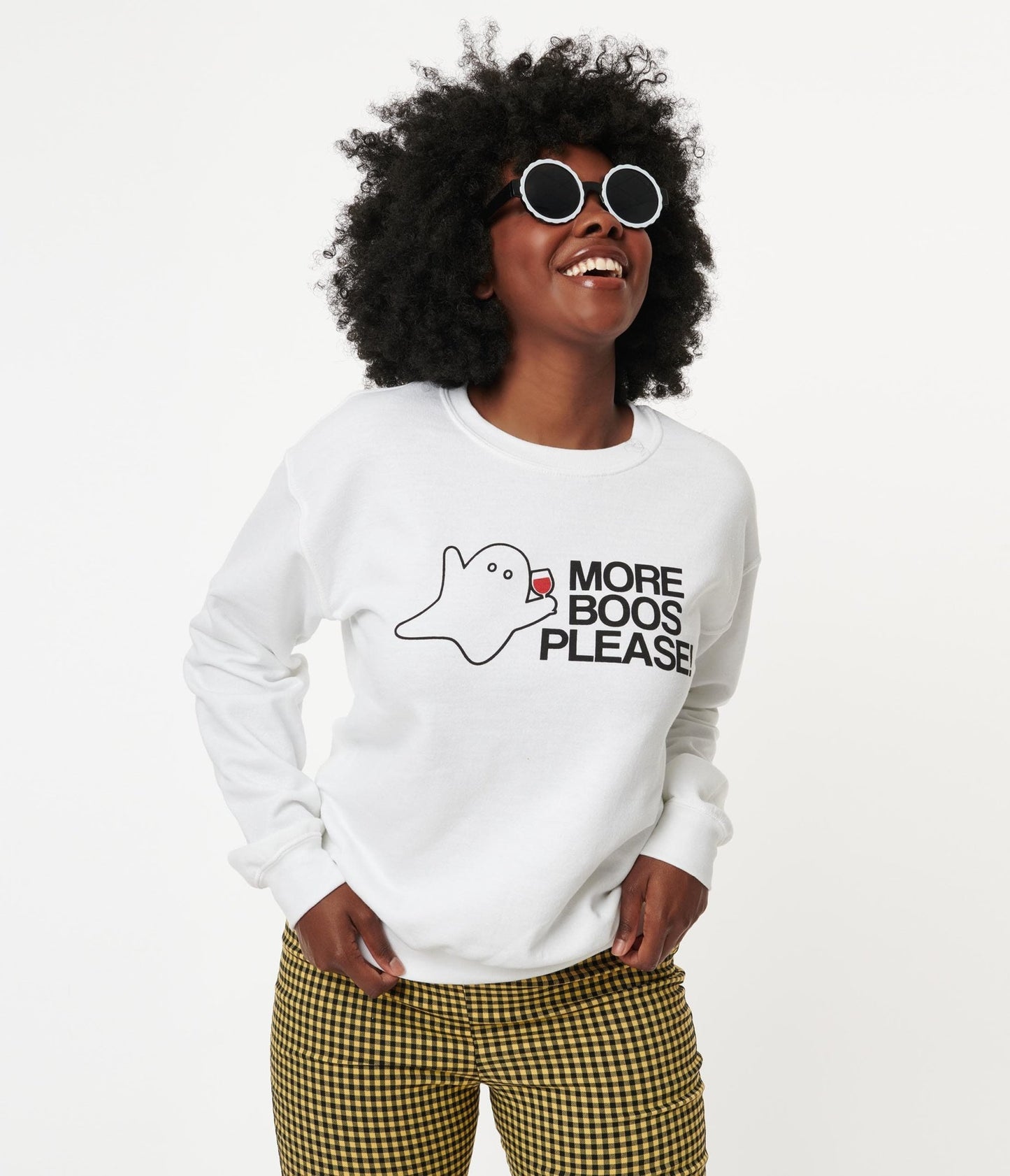 More Boos Please Graphic Sweatshirt - Unique Vintage - Womens, HALLOWEEN, GRAPHIC TEES