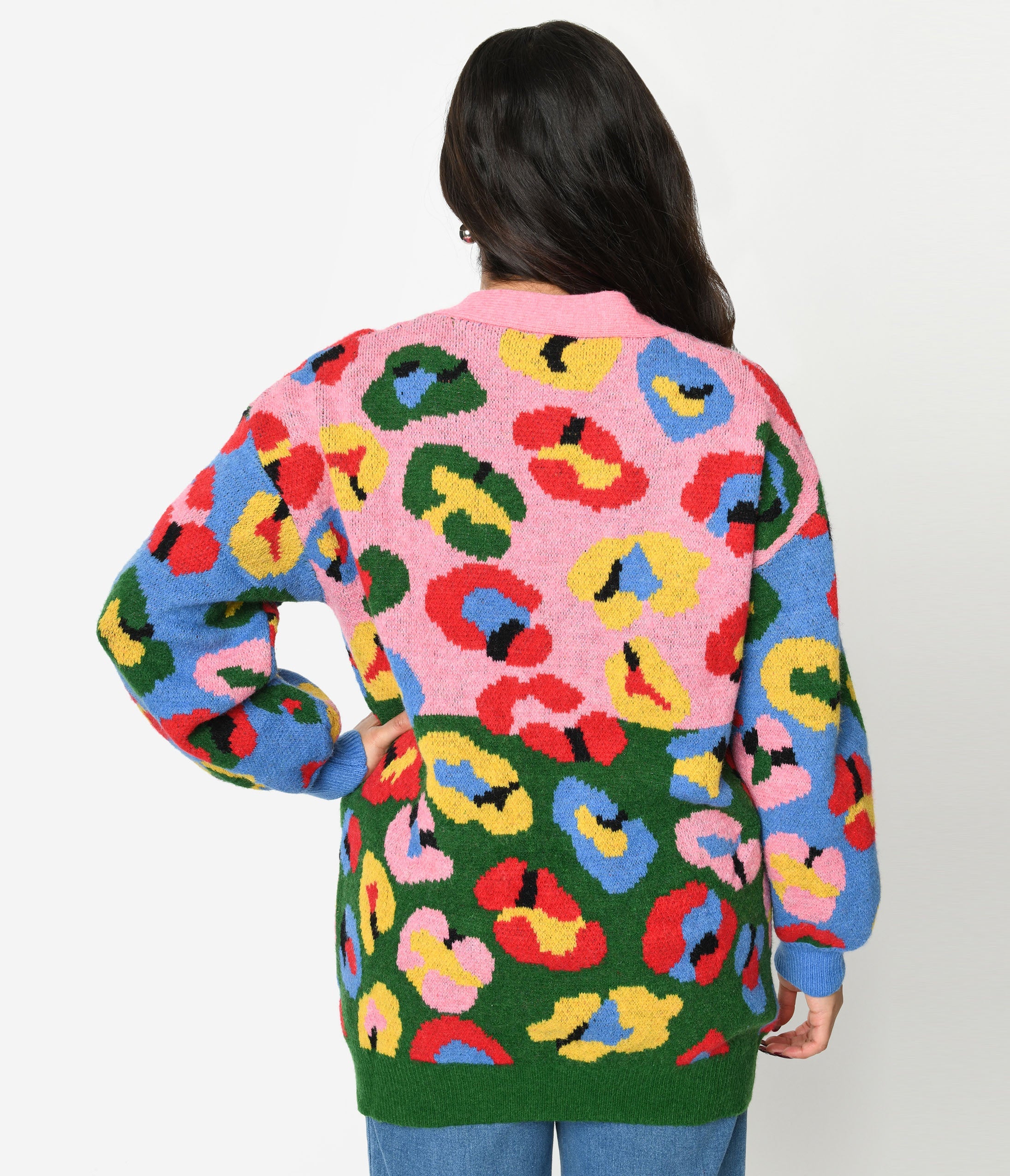 Yellow leopard print cardigan store