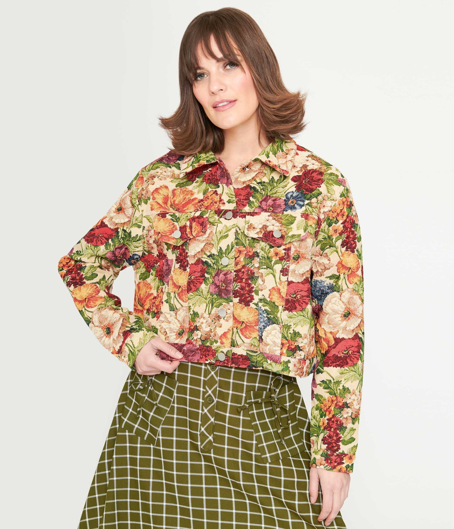 Multicolor Floral Jacket - Unique Vintage - Womens, TOPS, OUTERWEAR