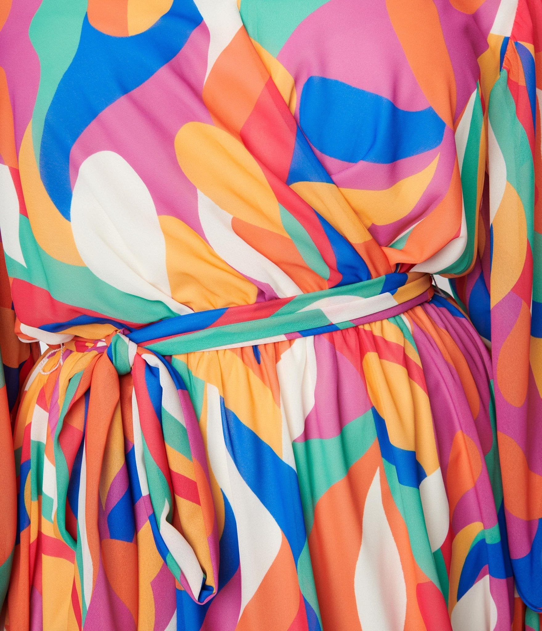 Rainbow foil clearance stripe wrap dress