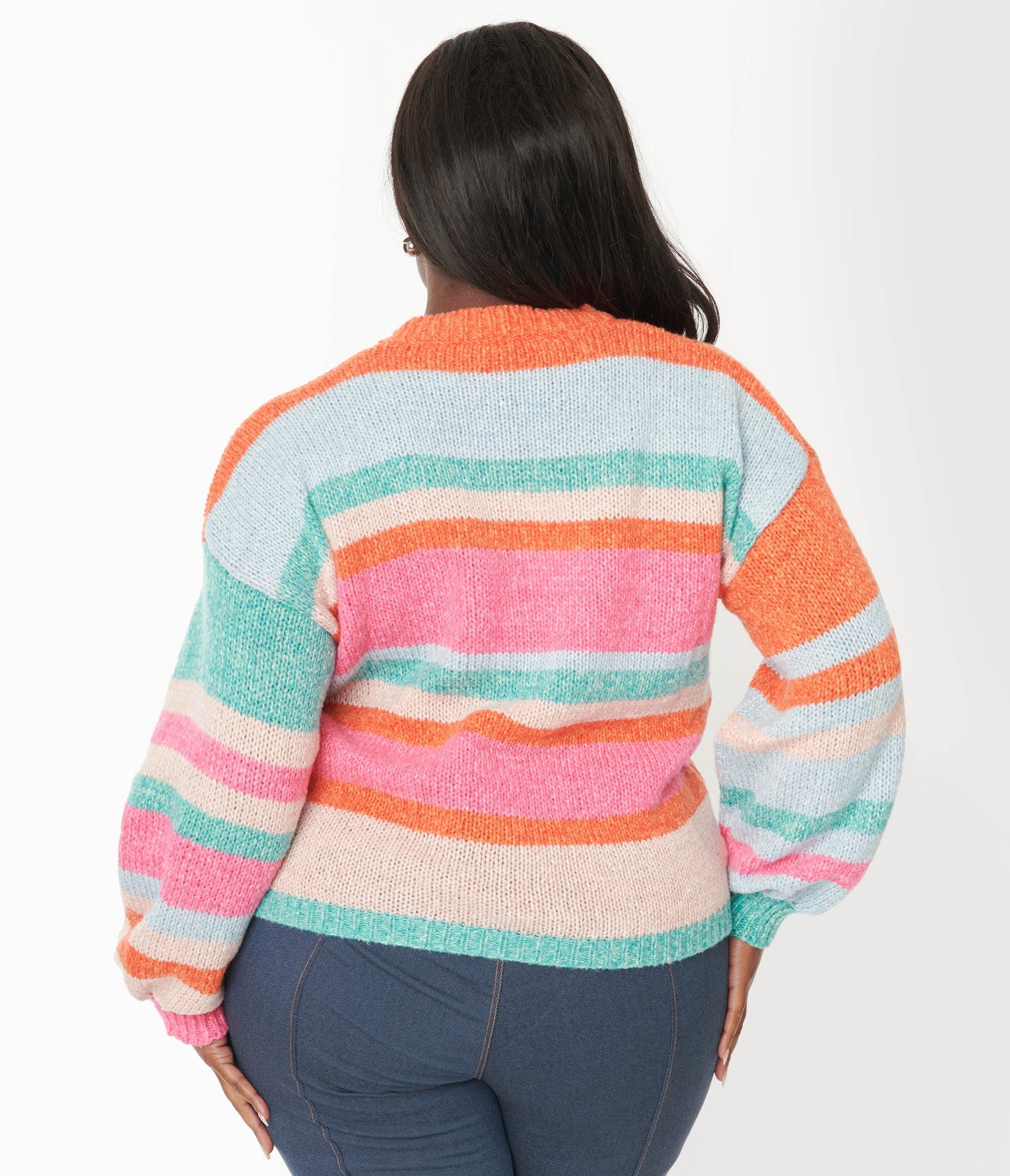 Multicolor Striped Pullover Sweater - Unique Vintage - Womens, TOPS, SWEATERS