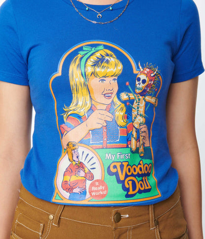 My First Voodoo Doll Fitted Tee - Unique Vintage - Womens, HALLOWEEN, GRAPHIC TEES