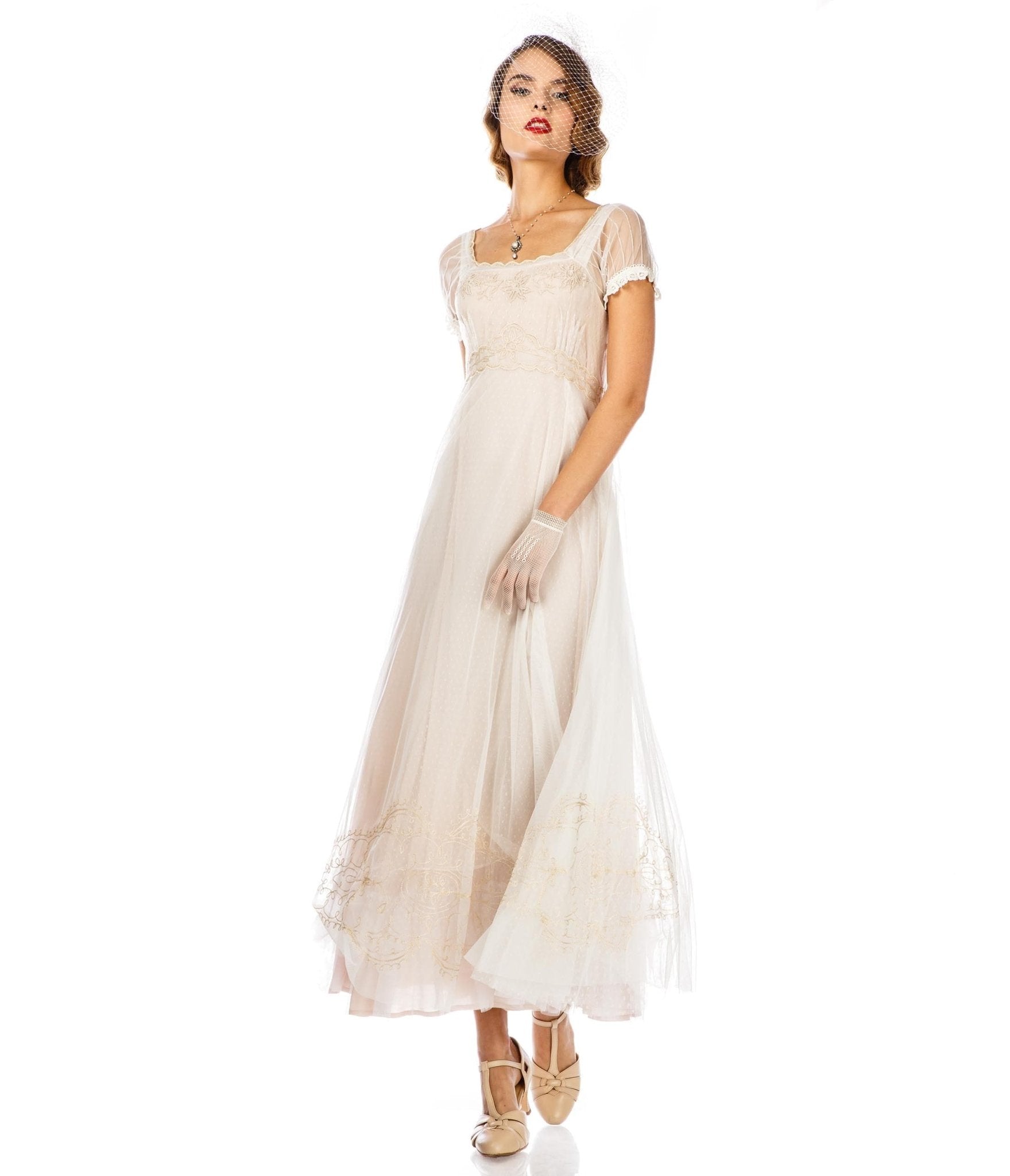 Nataya Ivory Vintage Style Regency Wedding Dress – Unique Vintage