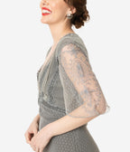 Nataya Vintage Style Alluring Slate Downton Abbey Edwardian Dress - Unique Vintage - Womens, FLAPPER, SLEEVED NON BEADED