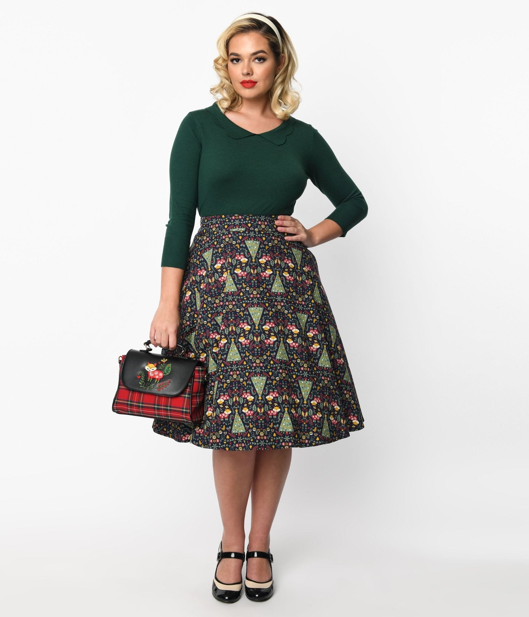 Navy swing skirt 2025