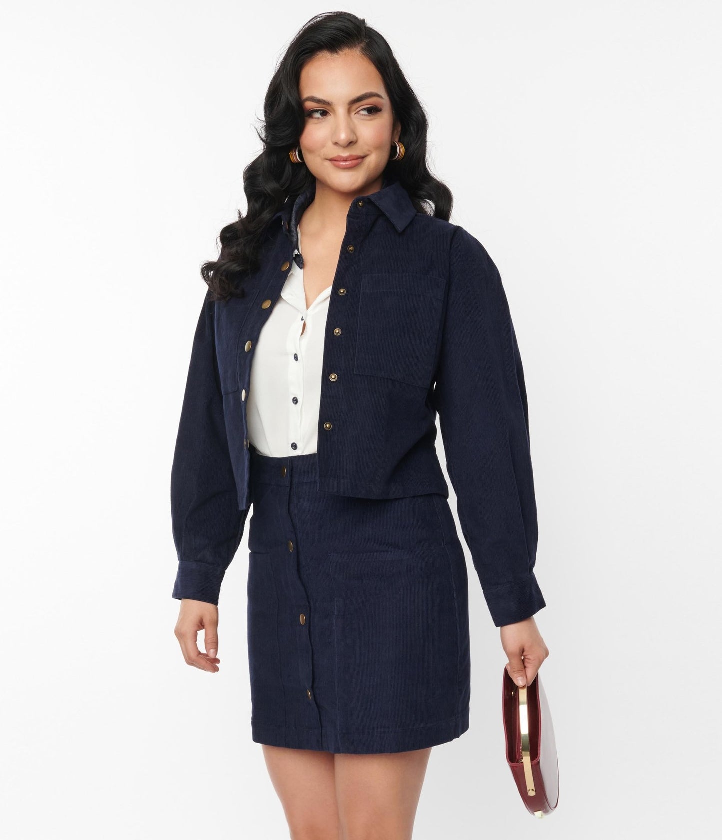 Navy Moxy Jacket - Unique Vintage - Womens, TOPS, OUTERWEAR