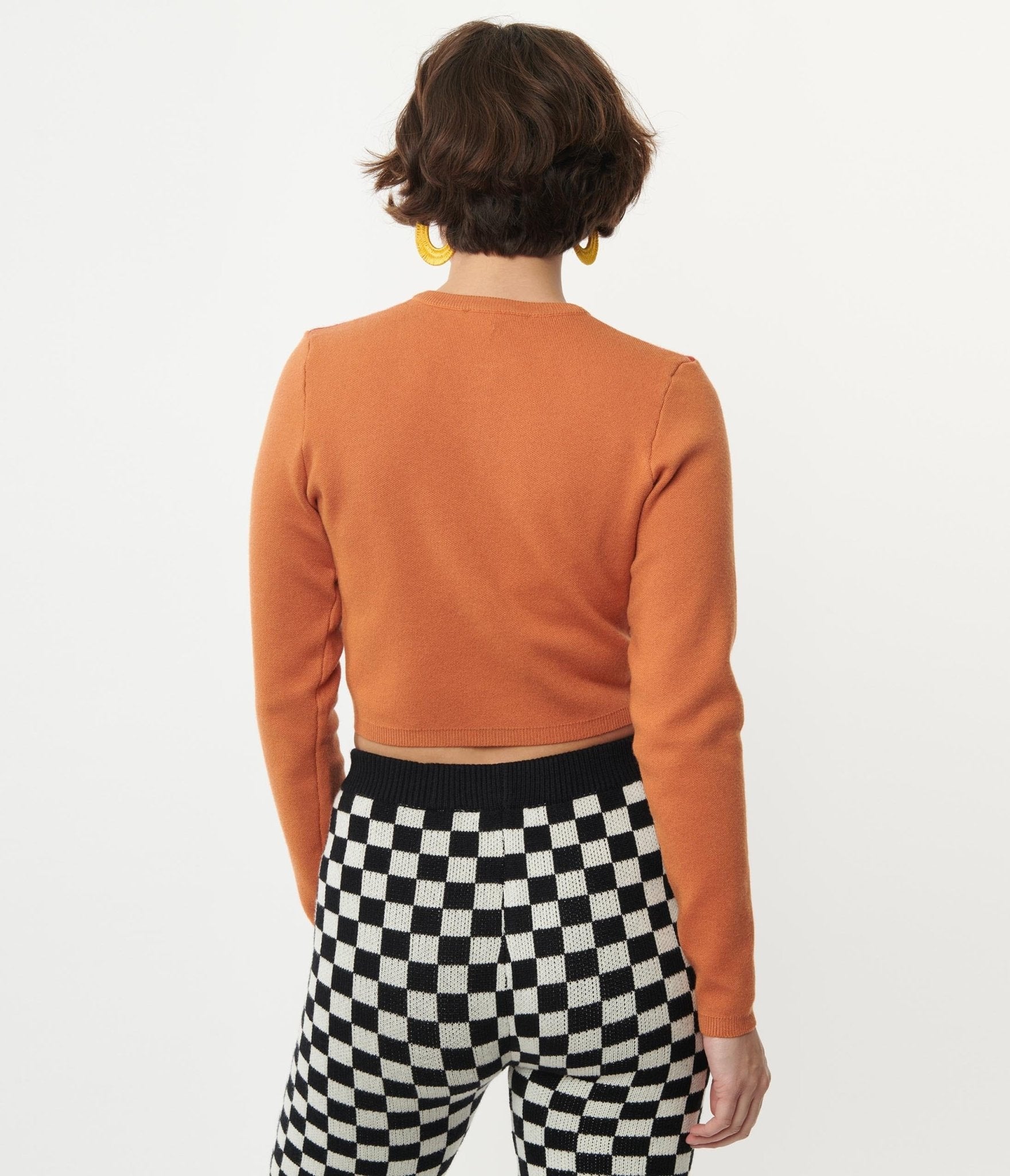 Orange Heart Stripe Cardigan - Unique Vintage - Womens, TOPS, SWEATERS