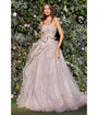 Cinderella Divine  Pale Mauve Monarch Butterfly Embellished Tulle Evening Gown
