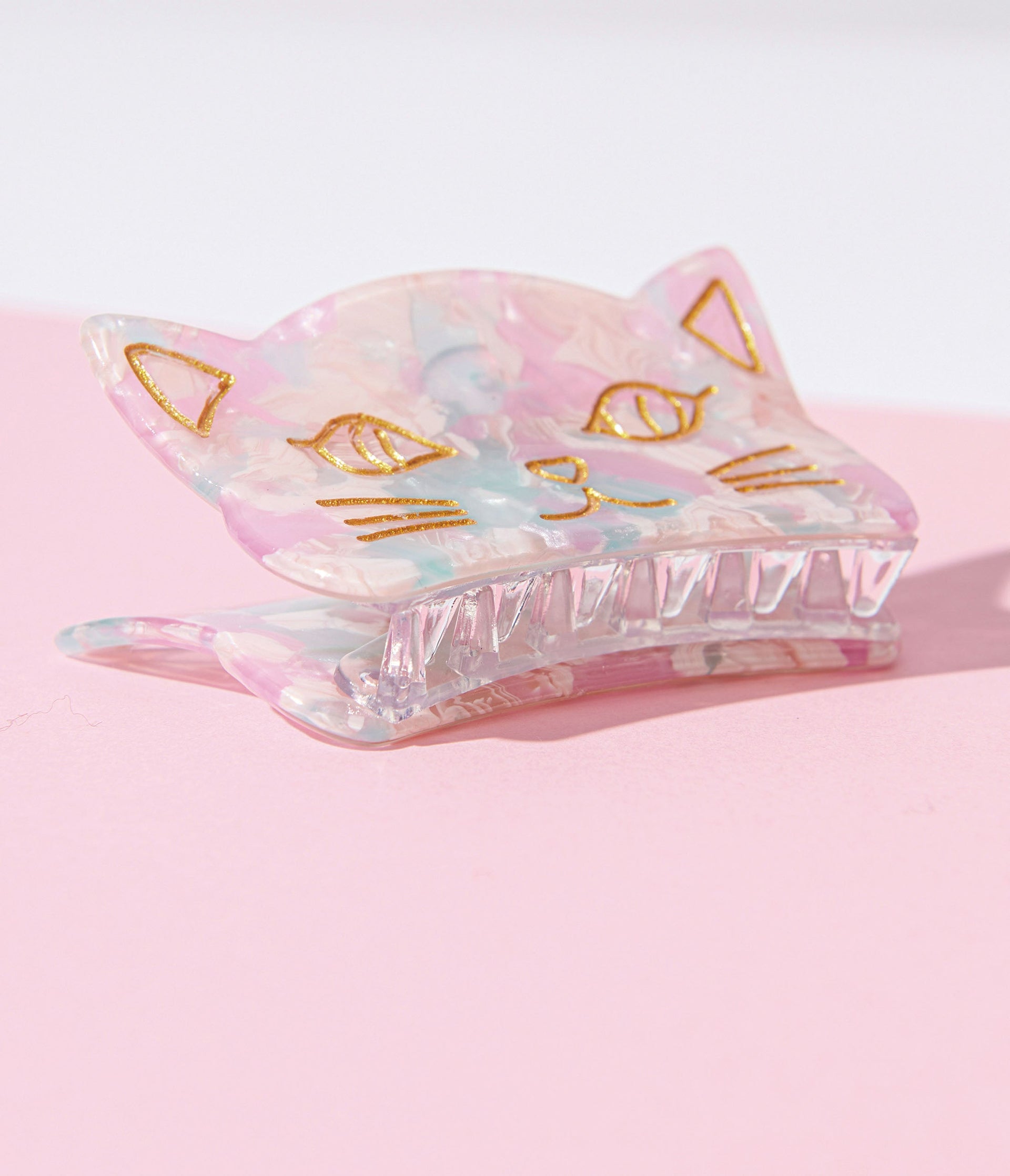 Pastel Marble & Gold Cat Hair Claw - Unique Vintage - Womens, ACCESSORIES, HAIR