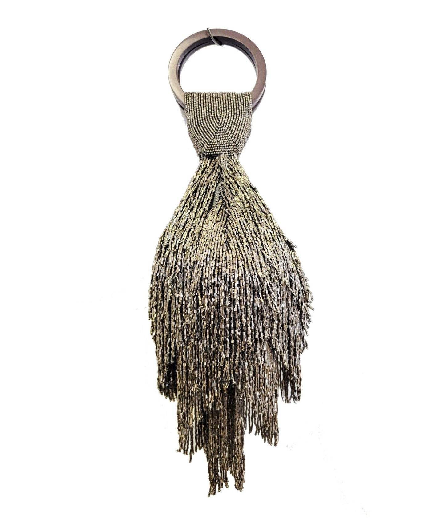 Pewter Beaded Fringe Wristlet - Unique Vintage - Womens, ACCESSORIES, FLAPPER