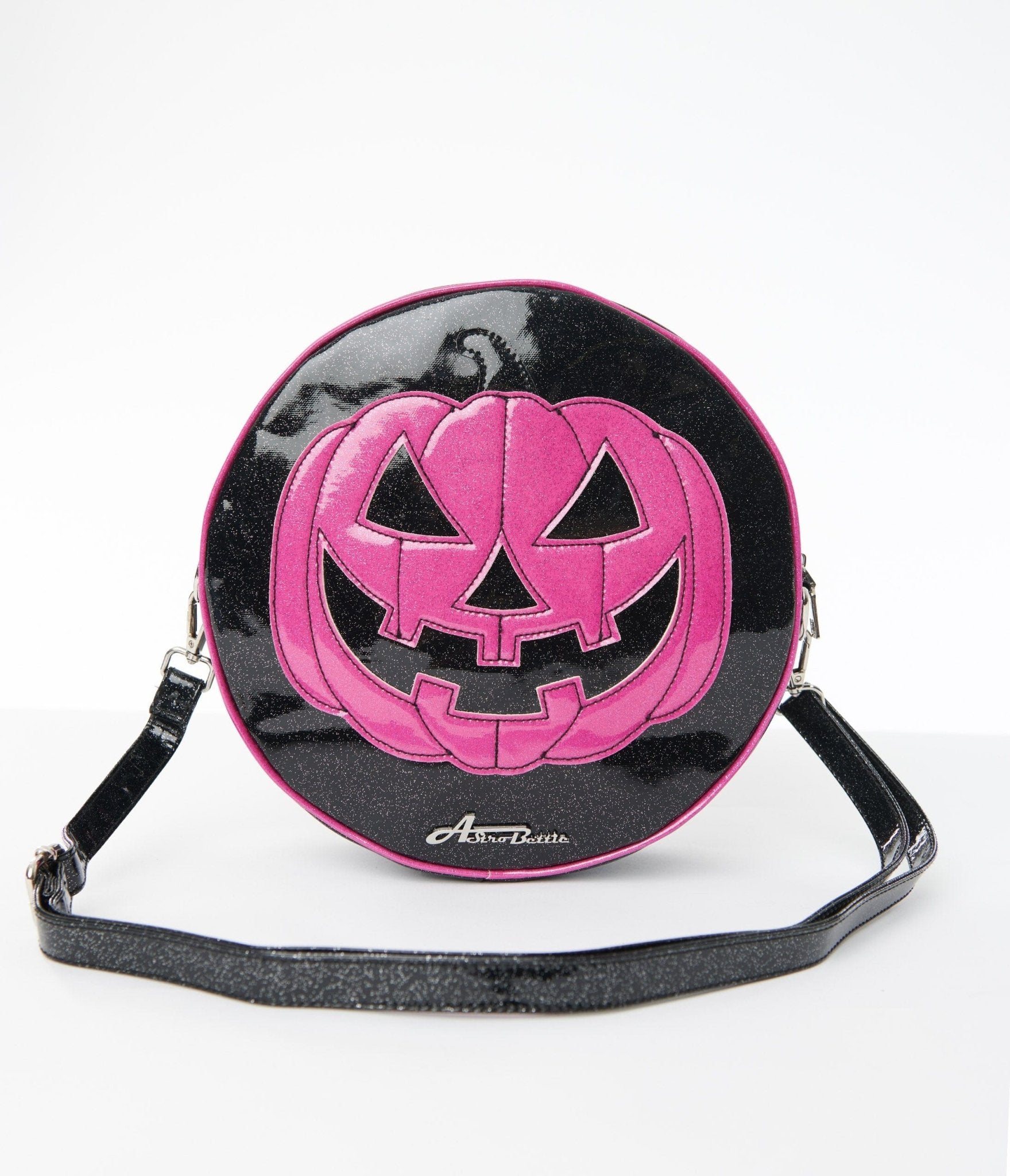 Pink Jack-O-Lantern Leatherette Handbag - Unique Vintage - Womens, HALLOWEEN, ACCESSORIES