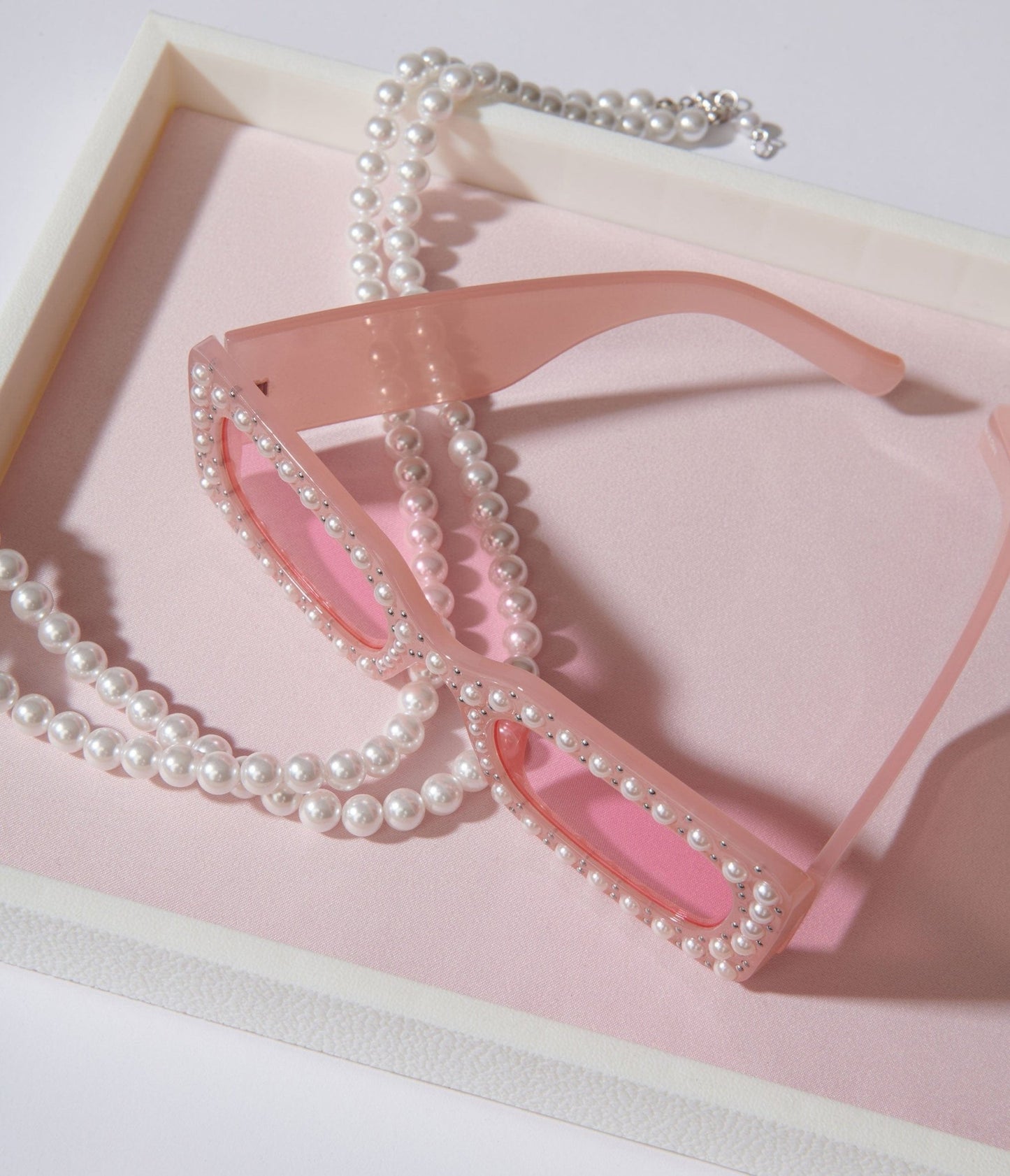 Pink Pearl Dot Sunglasses - Unique Vintage - Womens, ACCESSORIES, SUNGLASSES