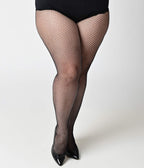Plus Size Black Fishnet Tights - Unique Vintage - Womens, ACCESSORIES, HOSIERY