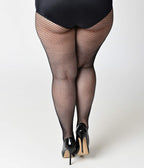 Plus Size Black Fishnet Tights - Unique Vintage - Womens, ACCESSORIES, HOSIERY