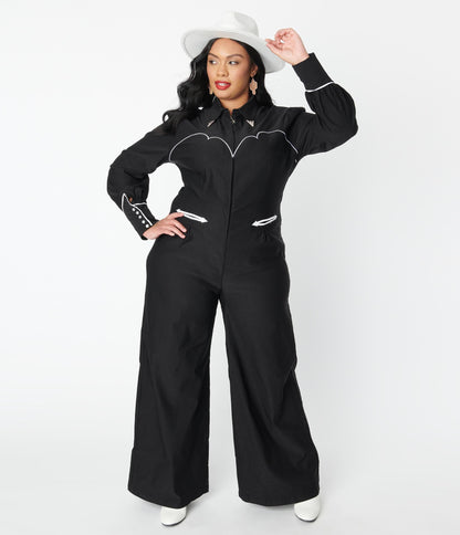 Plus Size Black Mojave Jumpsuit - Unique Vintage - Womens, BOTTOMS, ROMPERS AND JUMPSUITS