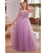 Cinderella Divine  Plus Size Dusty Lavender Glitter Bodice & Tulle Prom Ball Gown