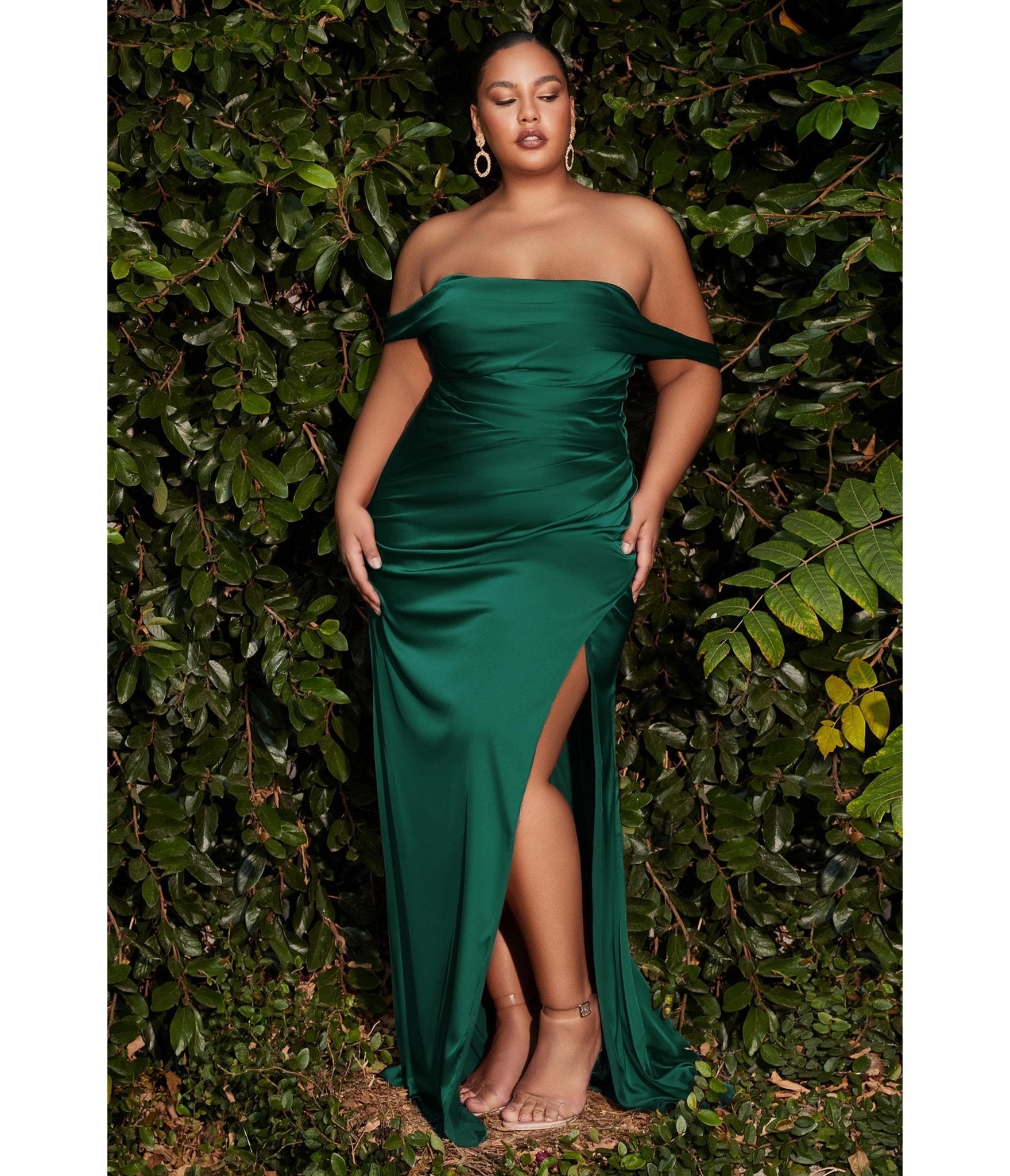 Emerald Green Multiple Types Off Shoulder Halter Slits Mermaid Wedding –  Wish Gown