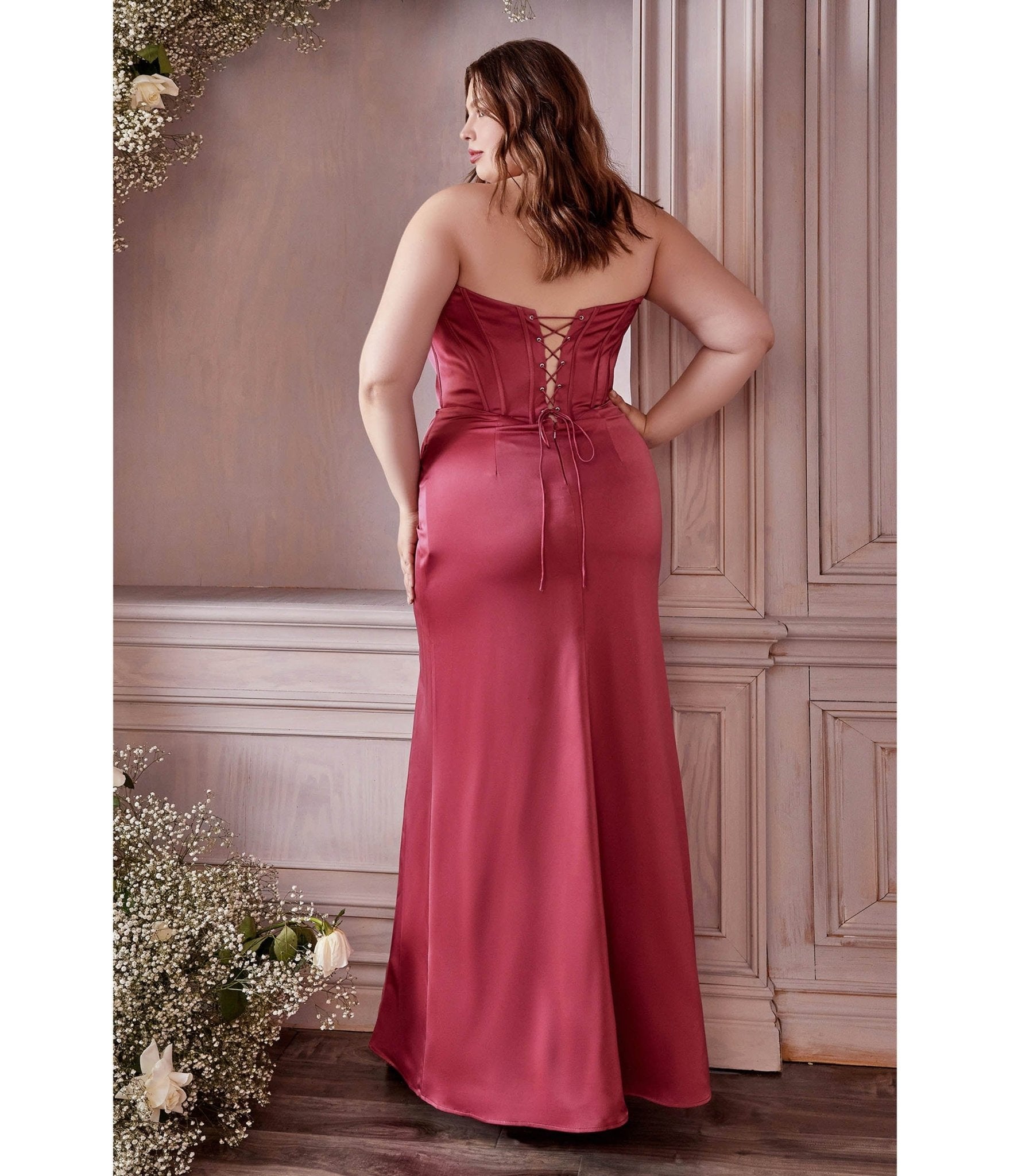 Plus size satin prom dress 2025