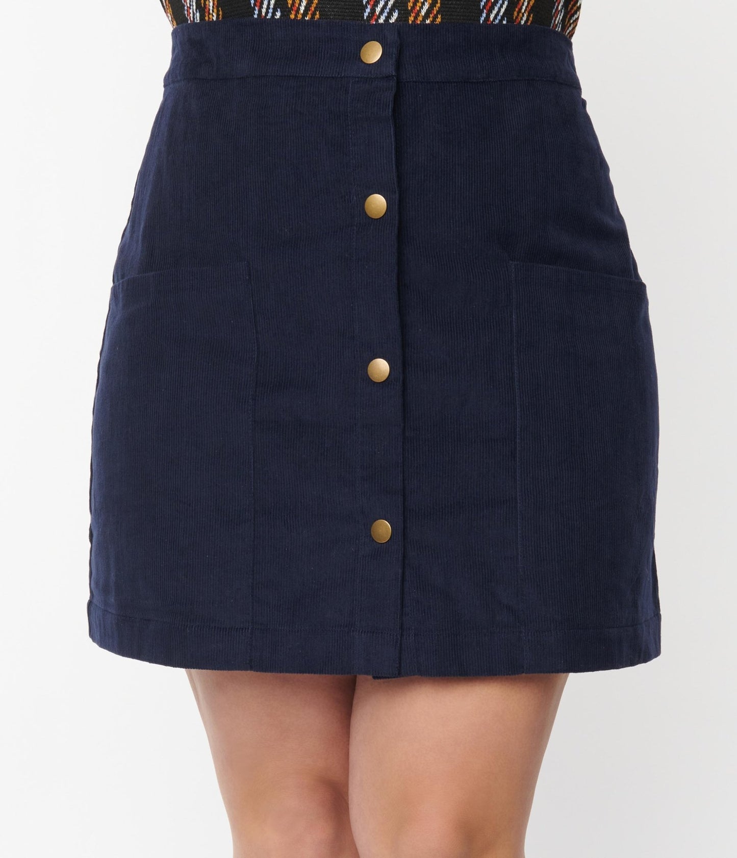 Plus Size Navy Moxy Skirt - Unique Vintage - Womens, BOTTOMS, SKIRTS