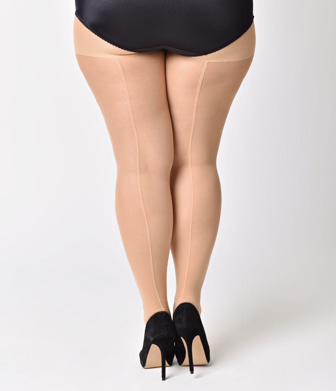 Plus Size Nude Sheer Backseam Pantyhose - Unique Vintage - Womens, ACCESSORIES, HOSIERY