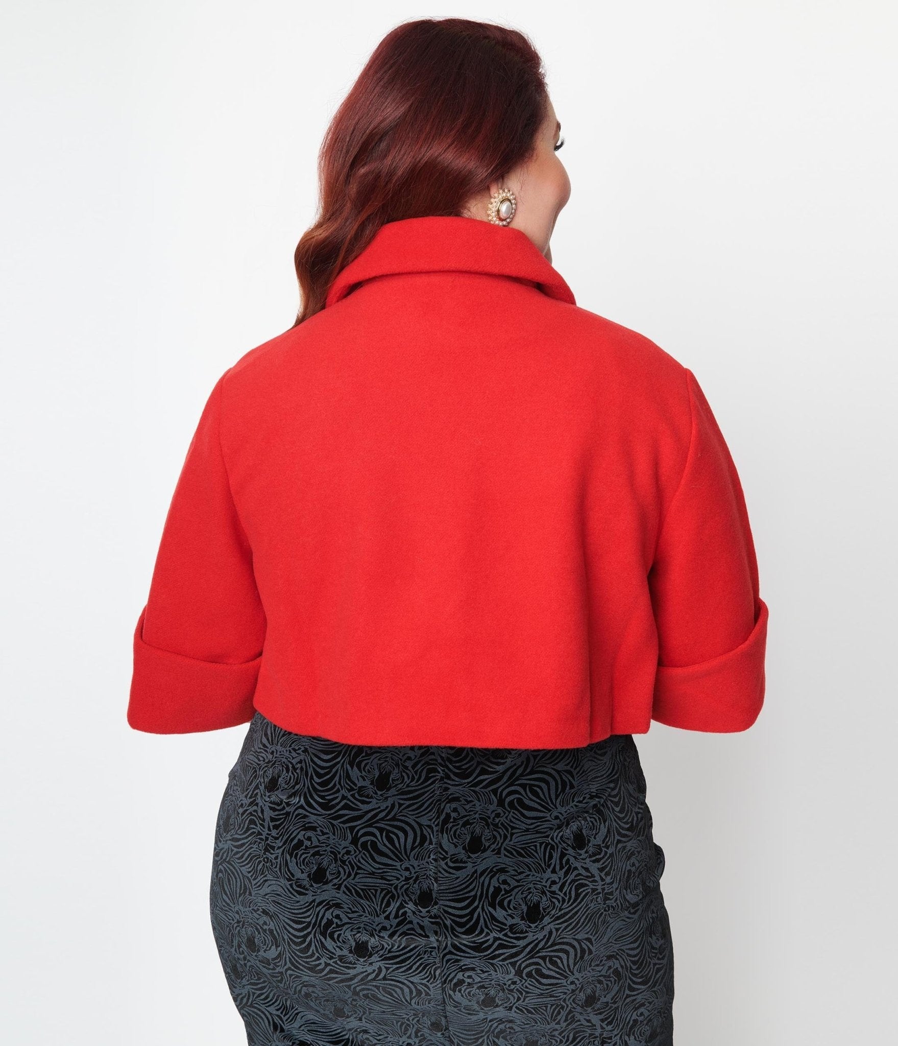 Plus Size Red Crop Jacket - Unique Vintage - Womens, TOPS, OUTERWEAR