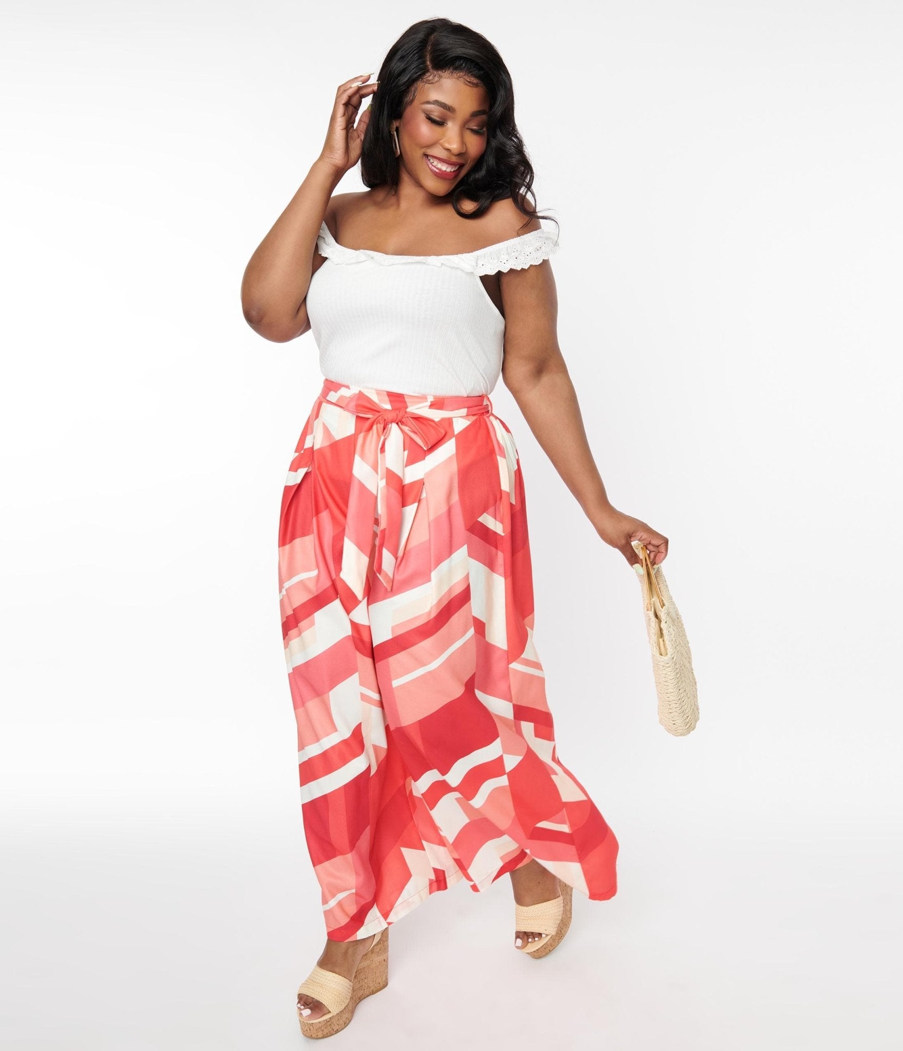 white maxi pants