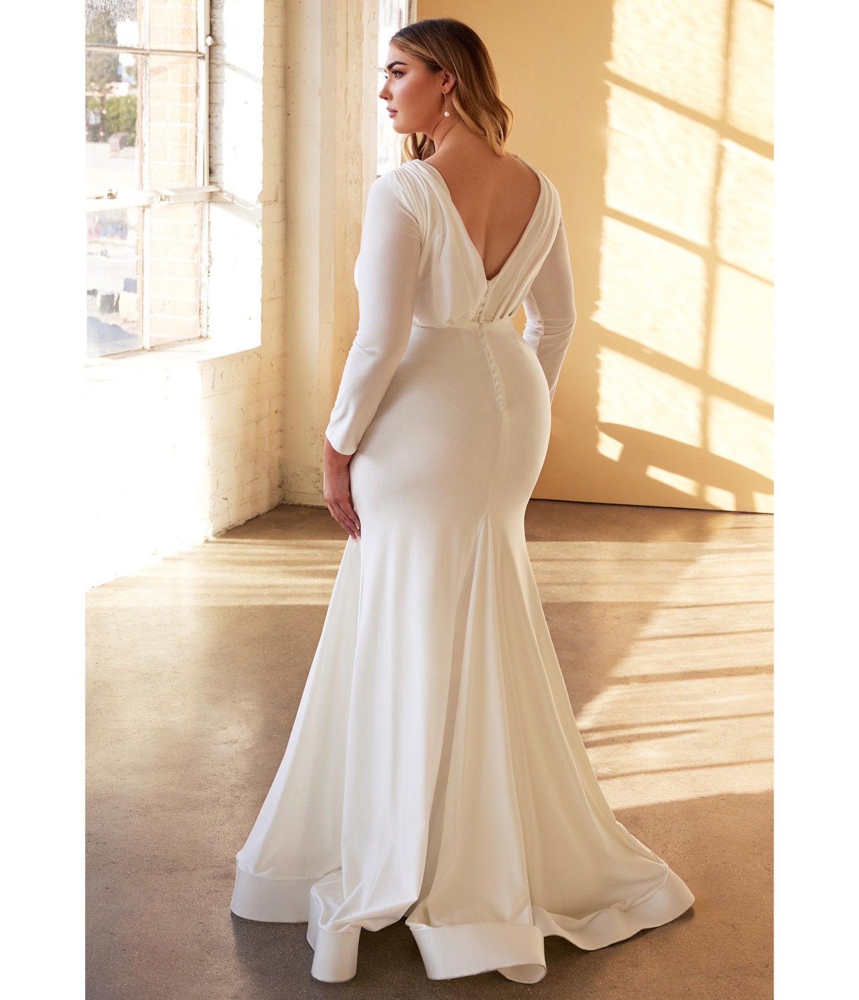 Plus Size White Mermaid Bridal Gown – Unique Vintage Plus Size White Mermaid Bridal Gown – Unique Vintage