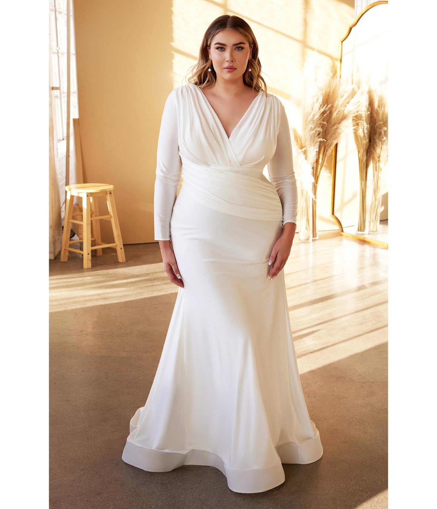 Plus Size White Mermaid Bridal Gown - Unique Vintage - Womens, DRESSES, BRIDAL