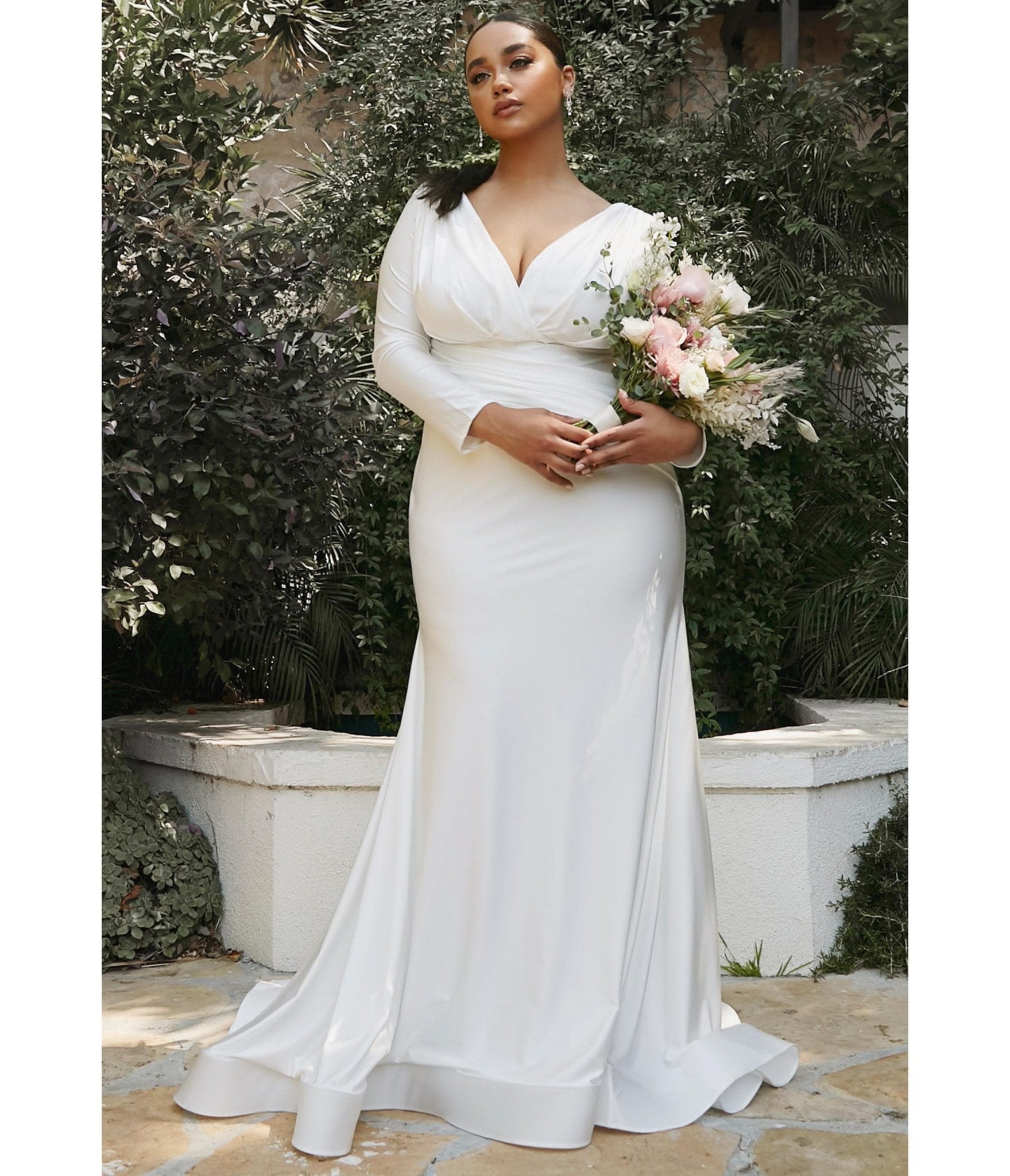 Plus Size White Mermaid Bridal Gown - Unique Vintage - Womens, DRESSES, BRIDAL