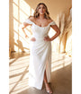 Cinderella Divine  Plus Size White Off The Shoulder Corset Satin Bridal Gown