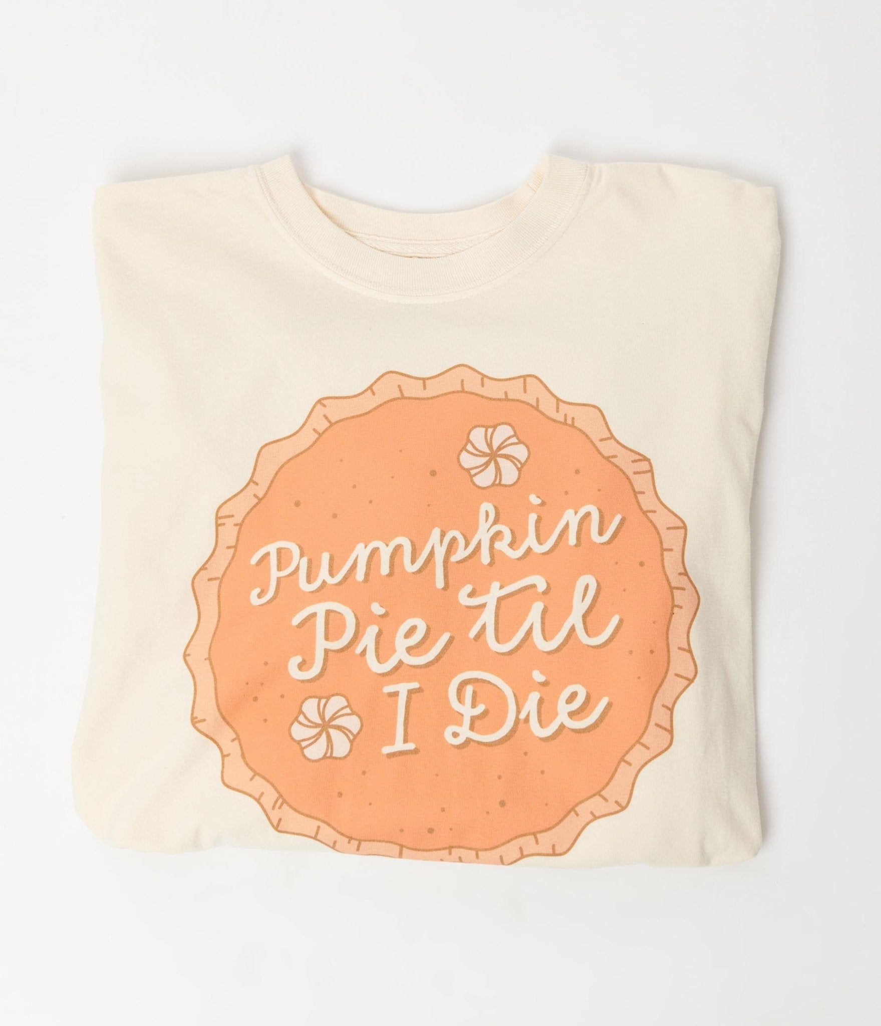 Pumpkin Pie Til I Die Long Sleeve Tee - Unique Vintage - Womens, GRAPHIC TEES, TEES