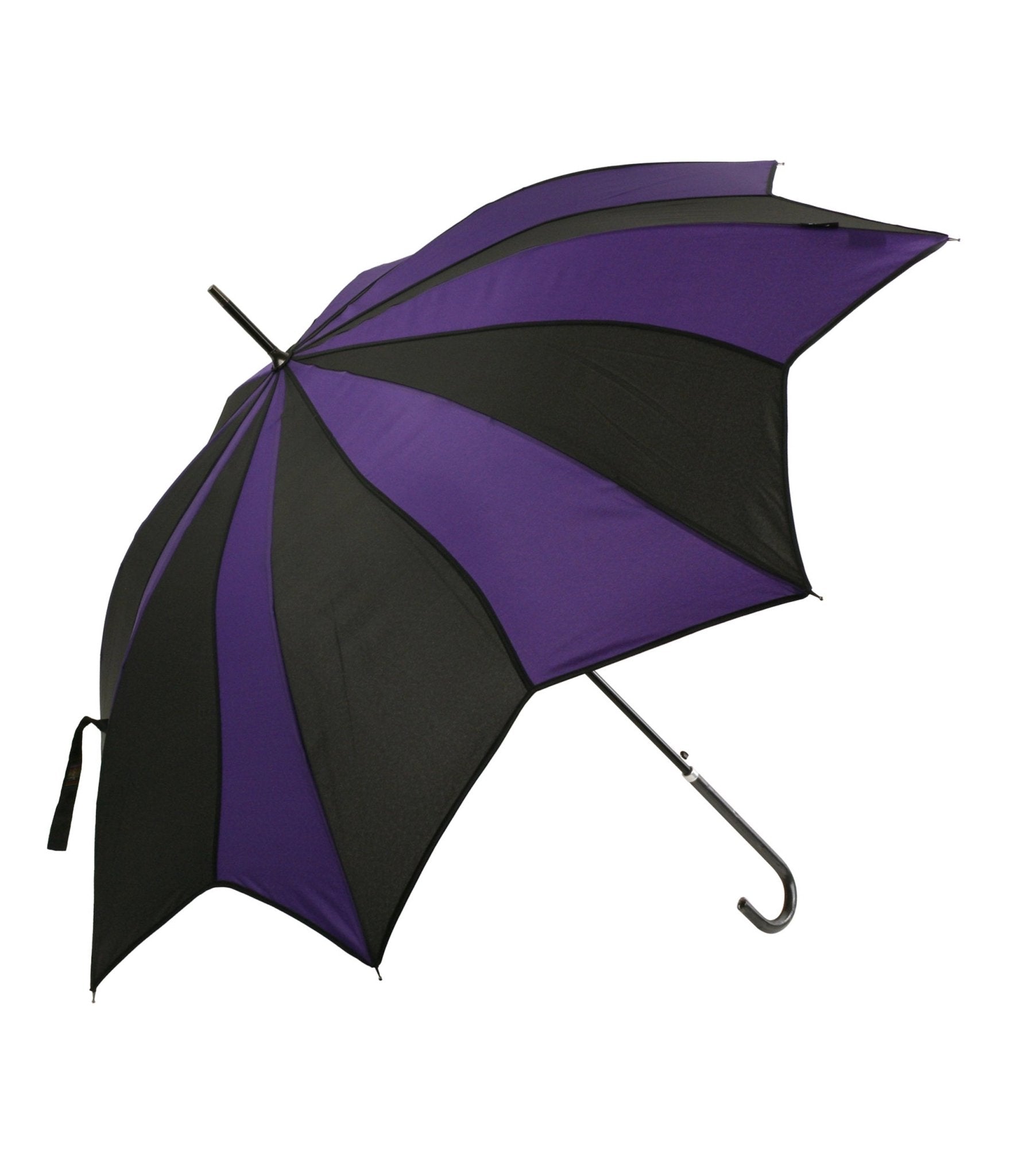 Purple & Black Striped Umbrella - Unique Vintage - Womens, ACCESSORIES, UMBRELLAS