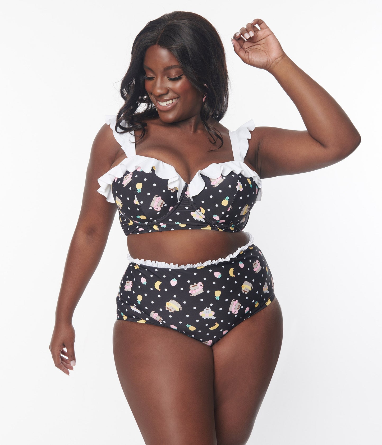 Pusheen x Unique Vintage Plus Size Pool Time Cape May Swim Bottoms - Unique Vintage - Womens, SWIM, BOTTOM