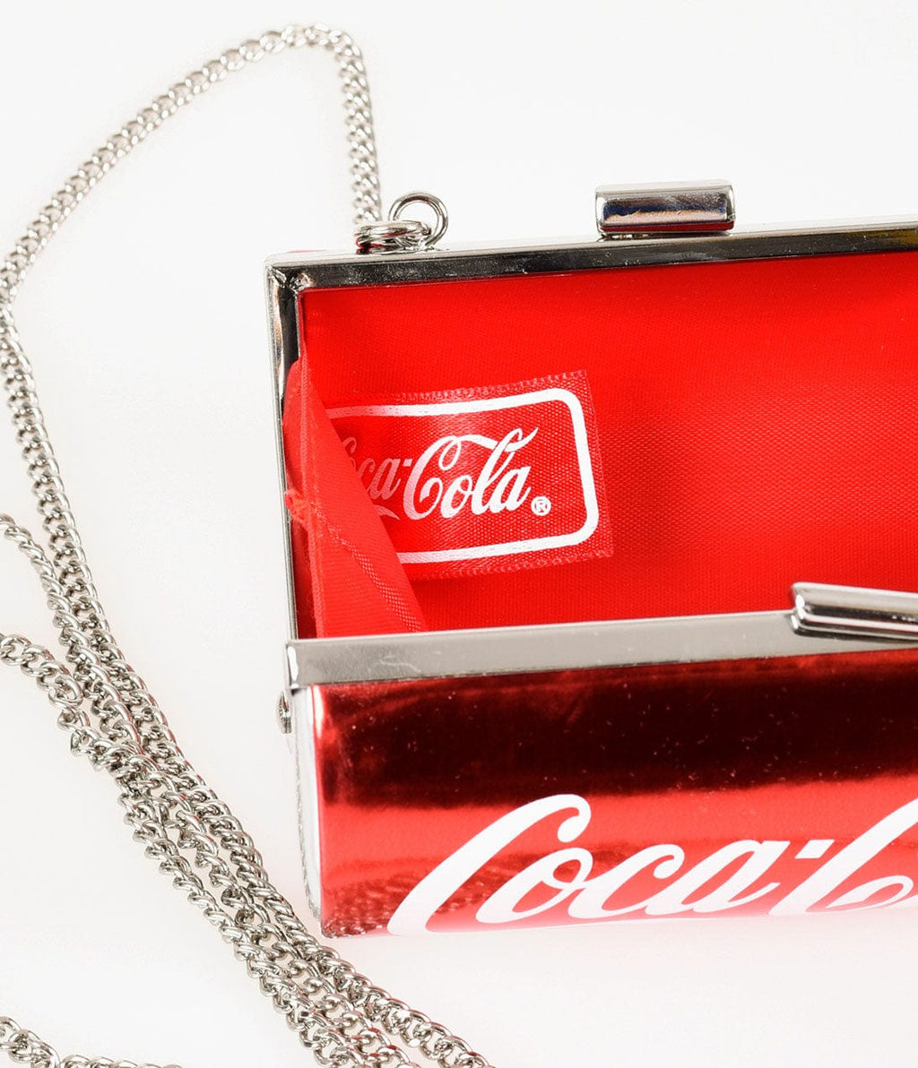 Red Classic Coca Cola Coke Can Hard Clutch - Unique Vintage - Womens, ACCESSORIES, HANDBAGS