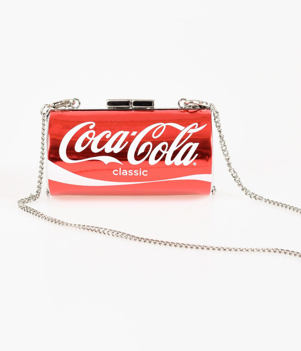 Red Classic Coca Cola Coke Can Hard Clutch - Unique Vintage - Womens, ACCESSORIES, HANDBAGS