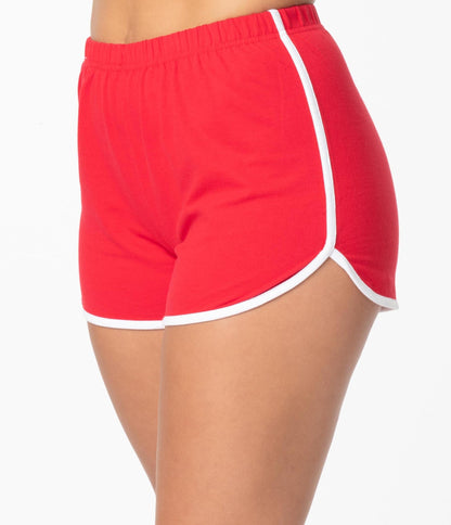 Red Dolphin Shorts - Unique Vintage - Womens, BOTTOMS, SHORTS