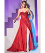 Cinderella Divine  Red Glitter Corset Prom Ball Gown