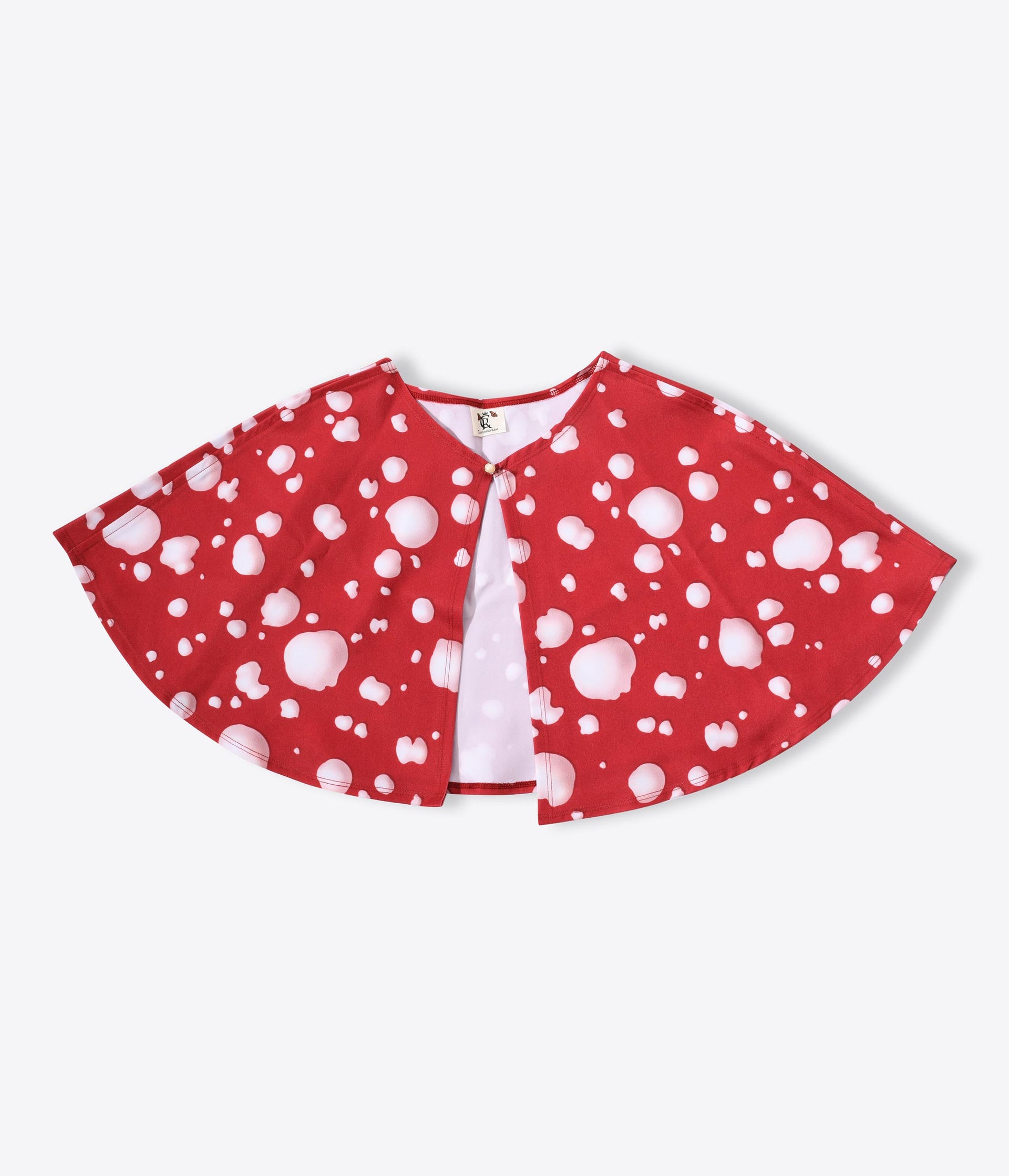 Red Mushroom Capelet - Unique Vintage - Womens, TOPS, OUTERWEAR