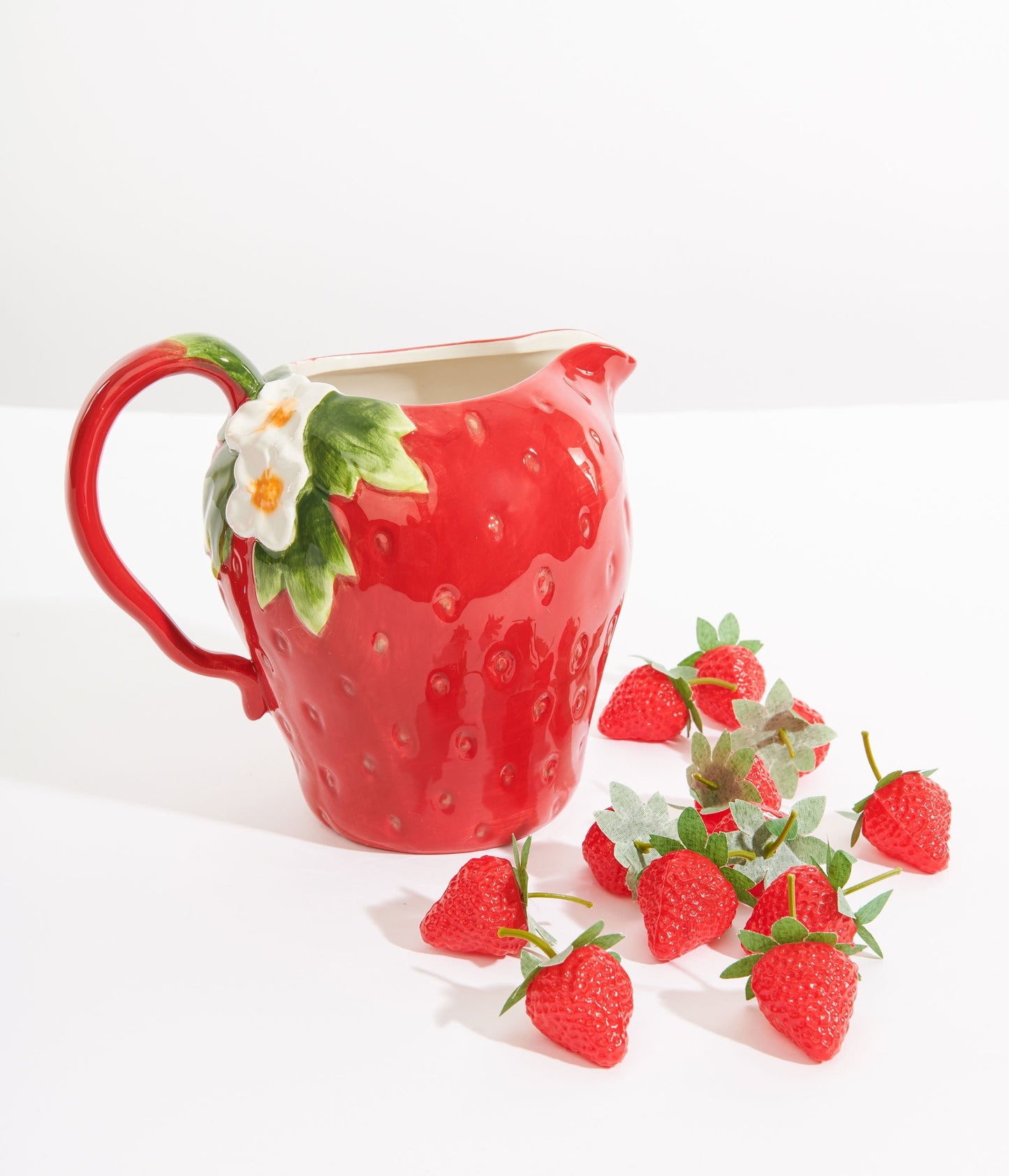 Red Strawberry Pitcher - Unique Vintage - Womens, ACCESSORIES, GIFTS/HOME