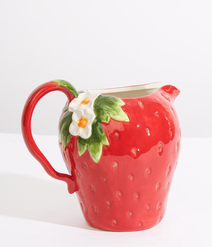 Red Strawberry Pitcher - Unique Vintage - Womens, ACCESSORIES, GIFTS/HOME