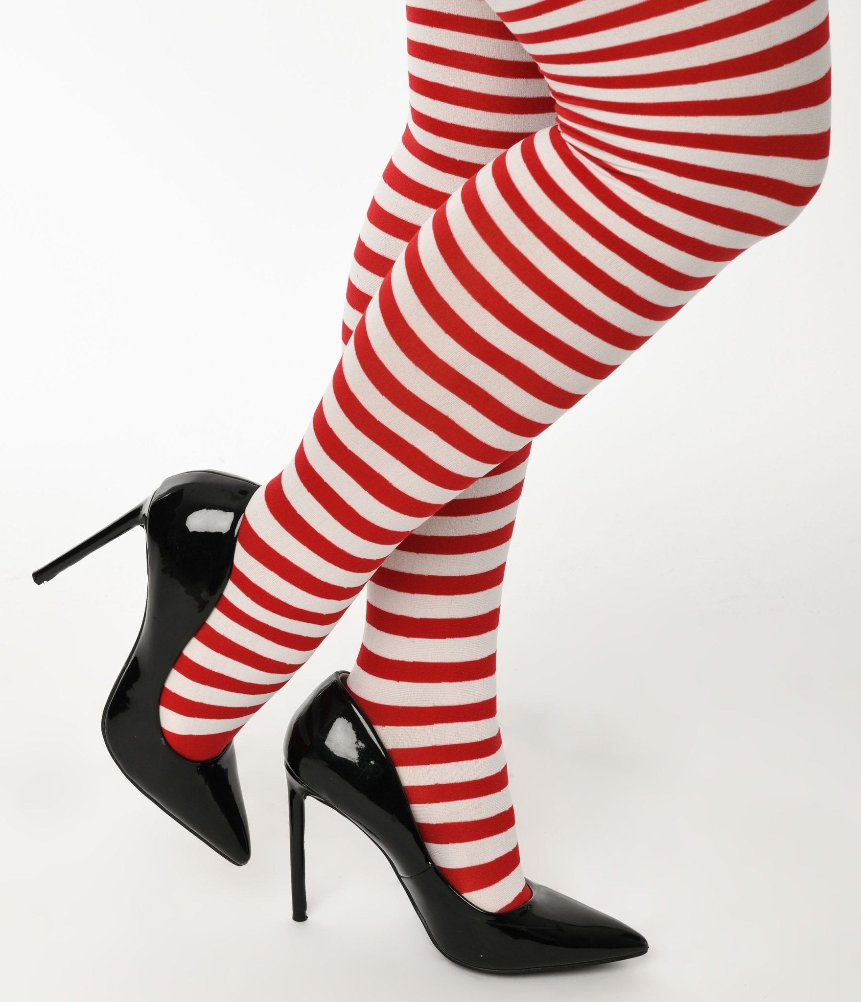Red & White Striped Jada Tights - Unique Vintage - Womens, ACCESSORIES, HOSIERY