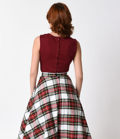 Retro Burgundy Sleeveless Basic Instinct Keyhole Top - Unique Vintage - Womens, TOPS, KNIT TOPS