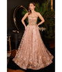 Cinderella Divine  Rose Gold Glitter Butterfly Fairytale Corset Prom Dress