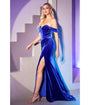 Cinderella Divine  Royal Blue Corset Velvet Dream Bridesmaid Gown