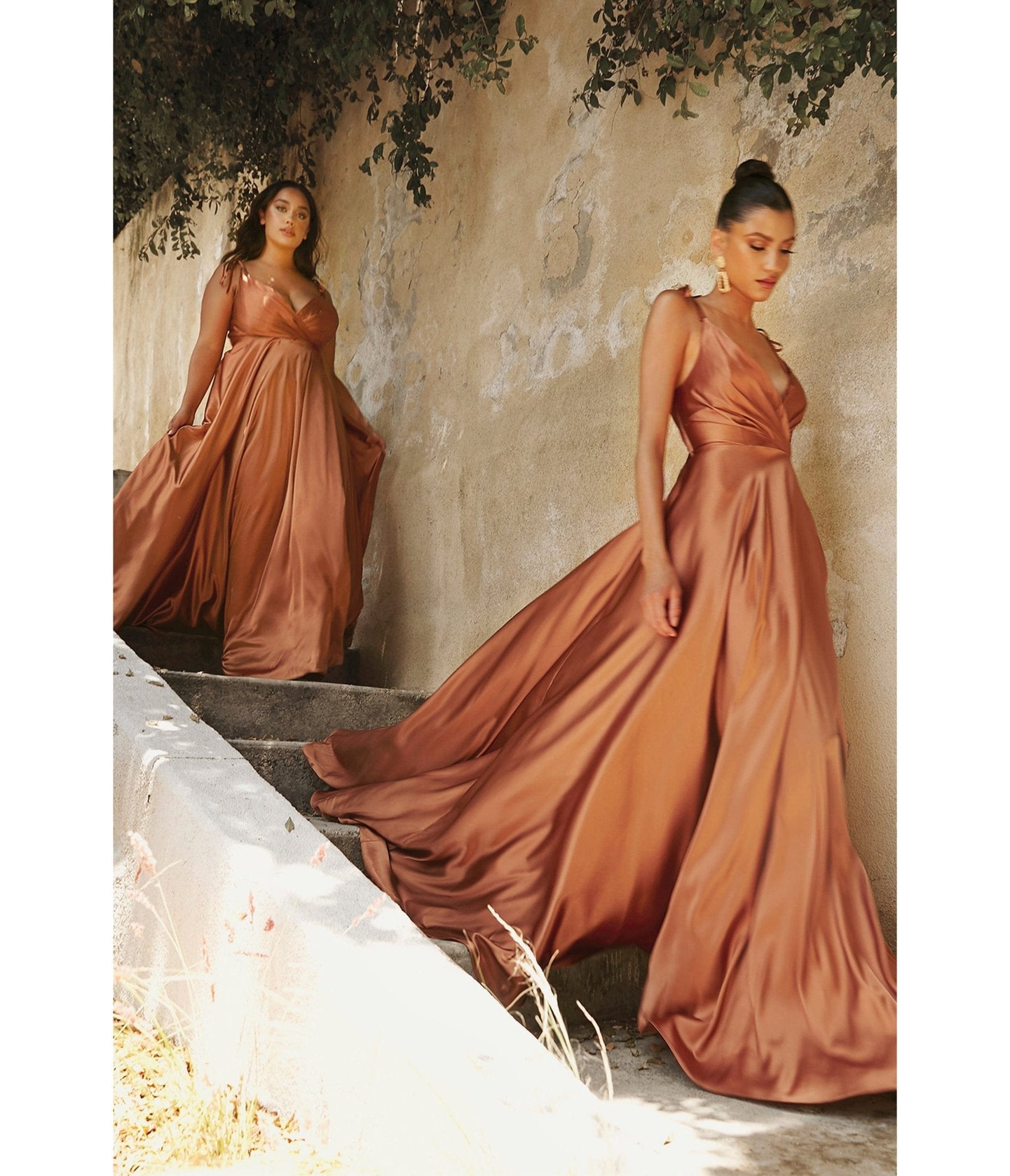 Sienna Flowy Satin A-Line Bridesmaid Gown - Unique Vintage - Womens, DRESSES, PROM AND SPECIAL OCCASION