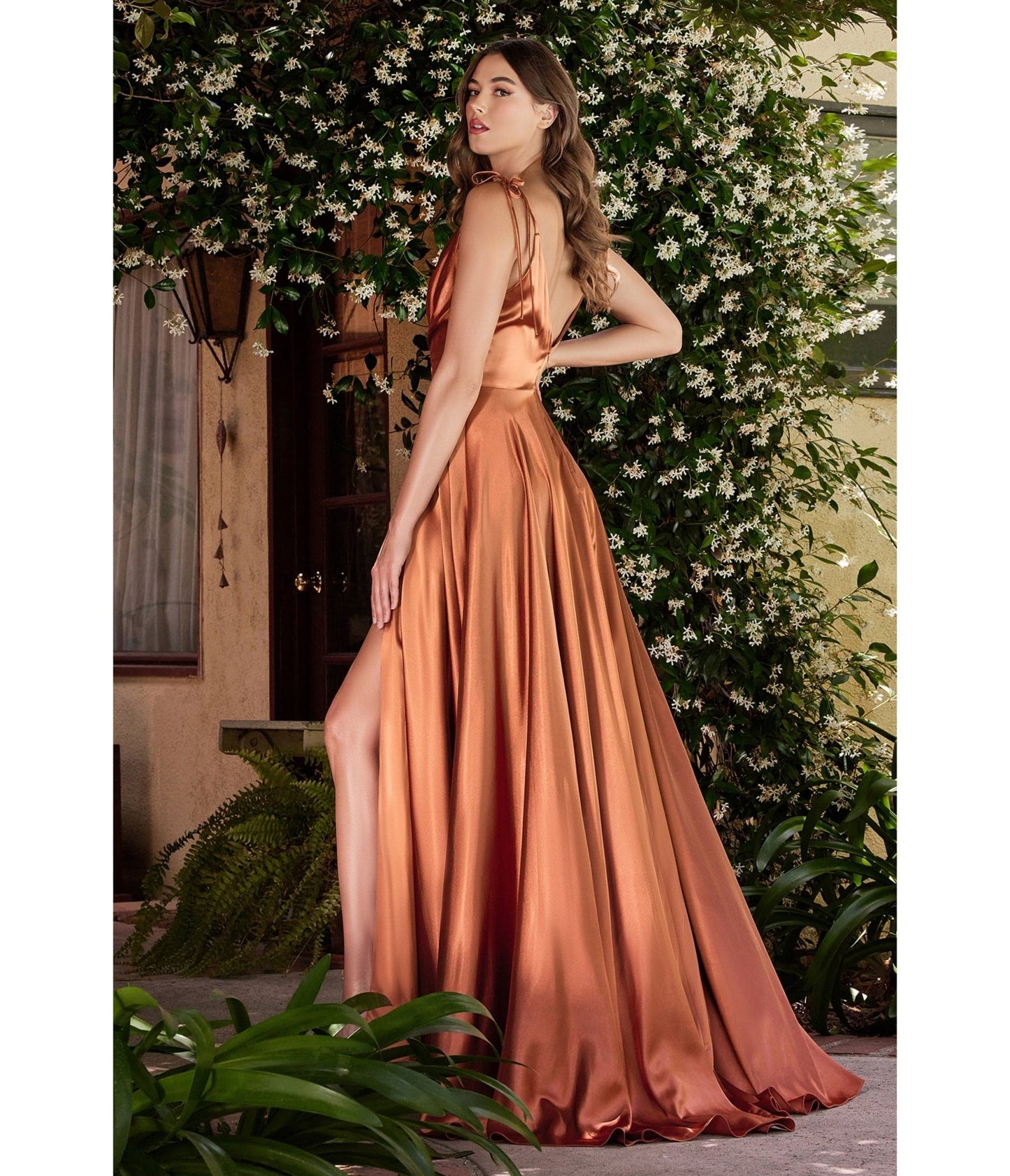 Sienna Flowy Satin A-Line Bridesmaid Gown - Unique Vintage - Womens, DRESSES, PROM AND SPECIAL OCCASION