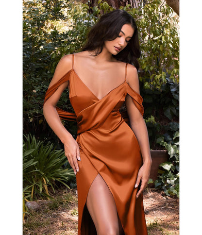 Sienna Satin Draped Cowl Back Bridesmaid Dress - Unique Vintage - Womens, DRESSES, PROM AND SPECIAL OCCASION