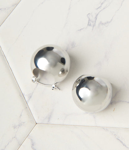 Silver Ball Stud Earrings - Unique Vintage - Womens, ACCESSORIES, JEWELRY